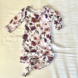 Caden Lane Demi’s Dusty Purple Floral Newborn Baby Hat & Gown Set